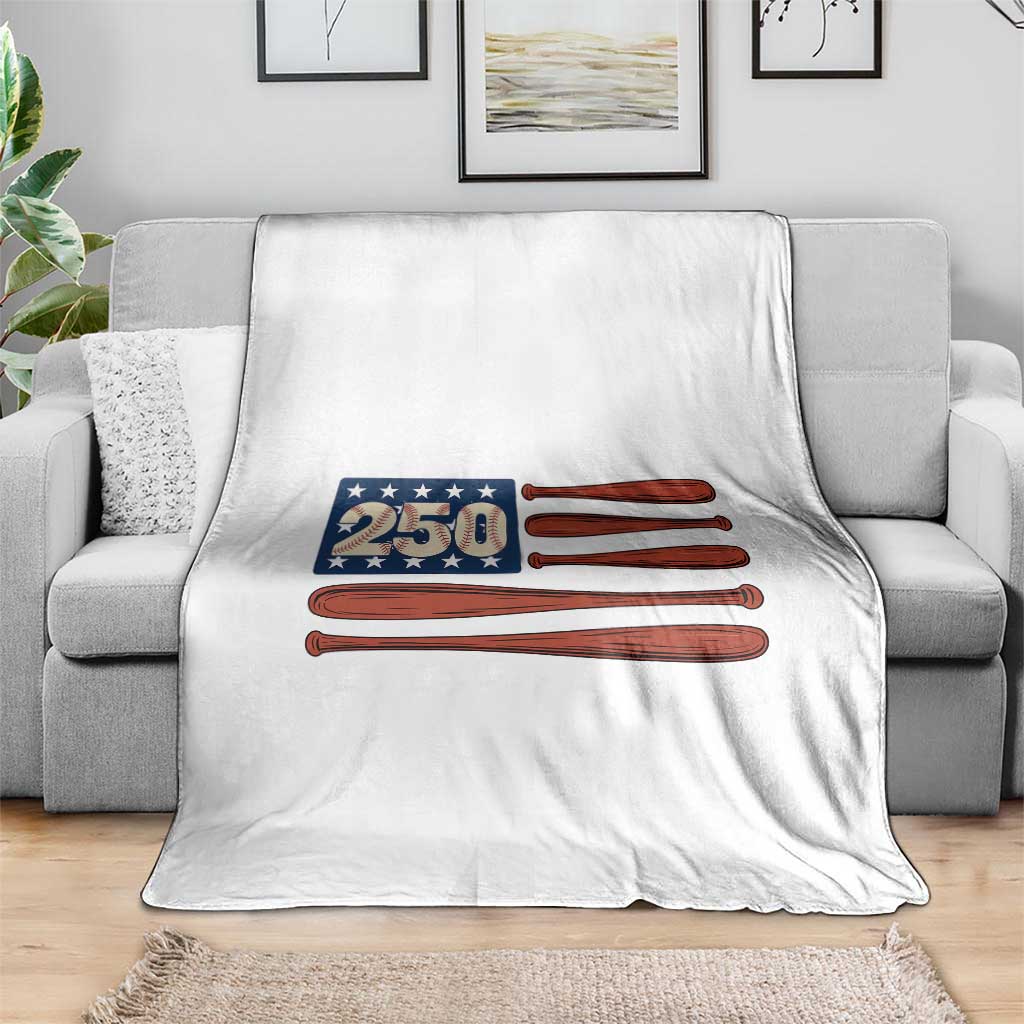 USA Flag Baseball Throw Blanket America 250th Anniversary Gift