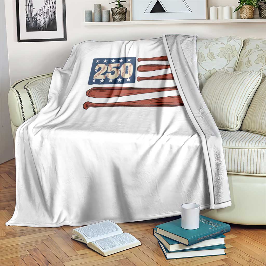 USA Flag Baseball Throw Blanket America 250th Anniversary Gift