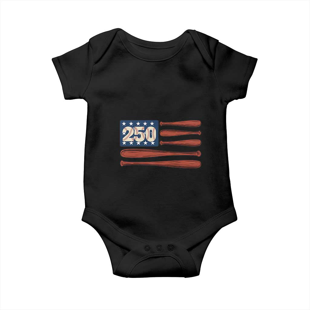 USA Flag Baseball Baby Onesie America 250th Anniversary Gift