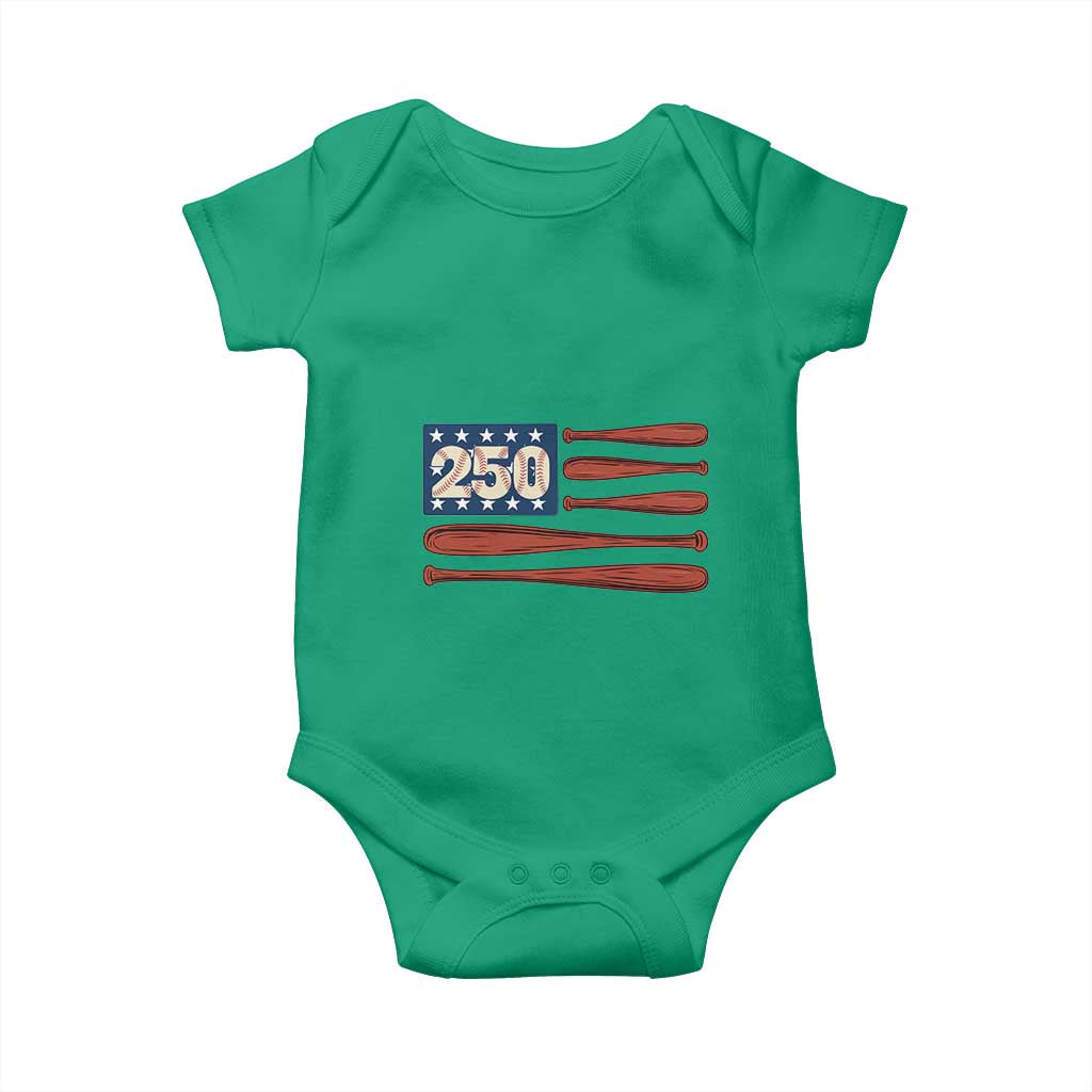 USA Flag Baseball Baby Onesie America 250th Anniversary Gift