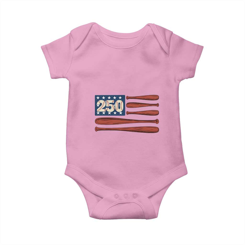 USA Flag Baseball Baby Onesie America 250th Anniversary Gift