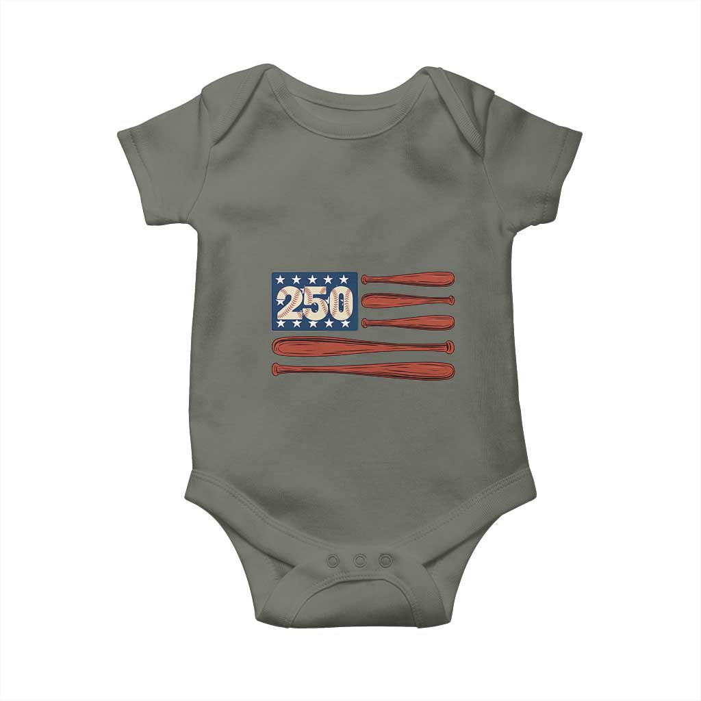 USA Flag Baseball Baby Onesie America 250th Anniversary Gift