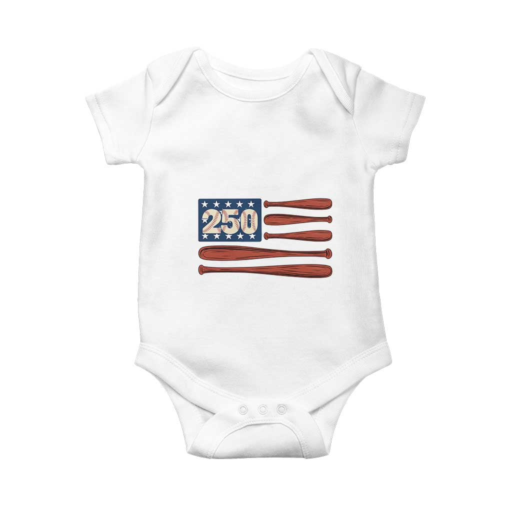 USA Flag Baseball Baby Onesie America 250th Anniversary Gift