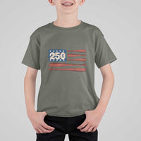 USA Flag Baseball T Shirt For Kid America 250th Anniversary Gift