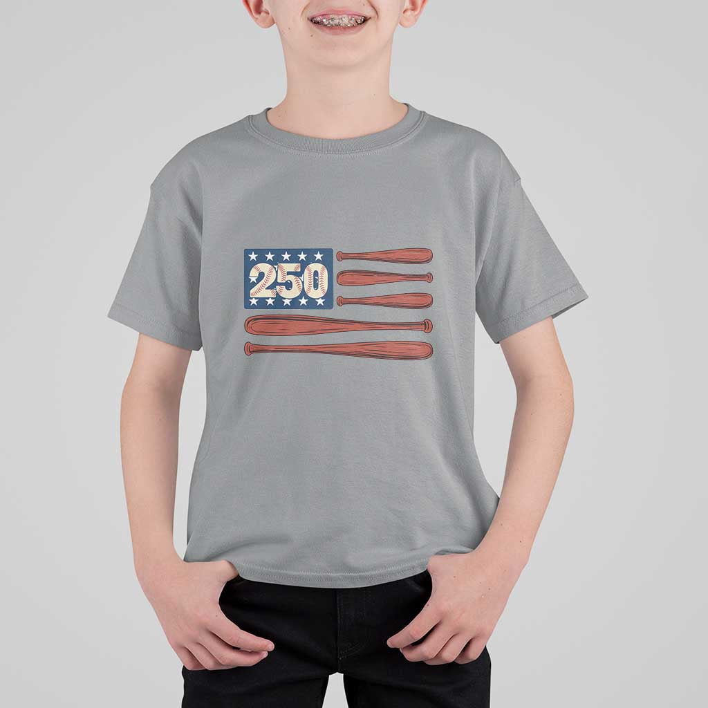 USA Flag Baseball T Shirt For Kid America 250th Anniversary Gift