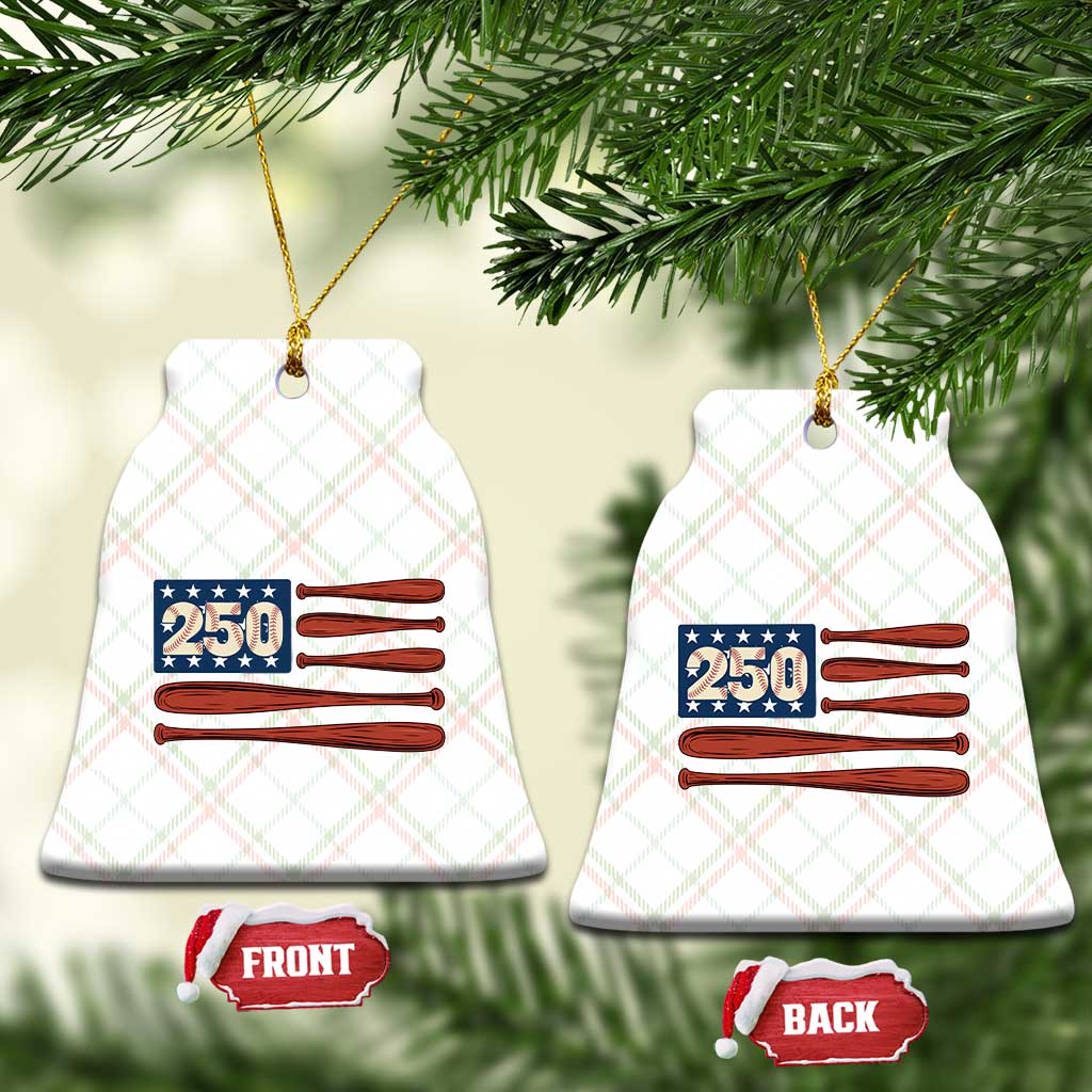 USA Flag Baseball Ceramic Ornament America 250th Anniversary Gift