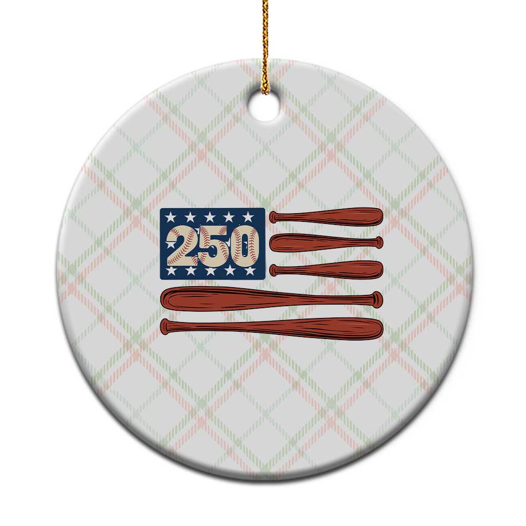 USA Flag Baseball Ceramic Ornament America 250th Anniversary Gift