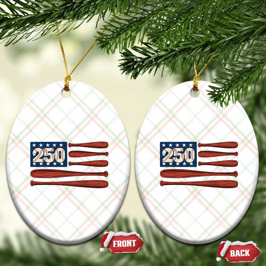 USA Flag Baseball Ceramic Ornament America 250th Anniversary Gift