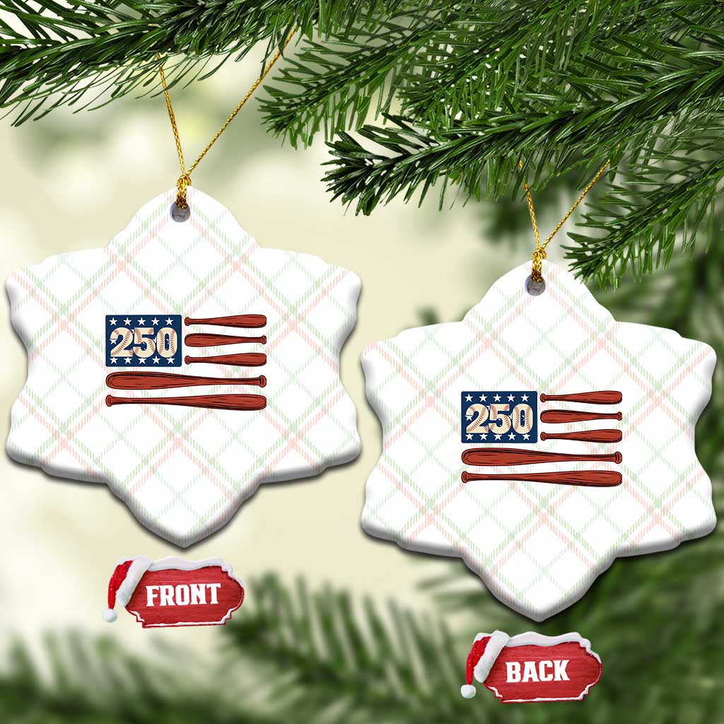 USA Flag Baseball Ceramic Ornament America 250th Anniversary Gift