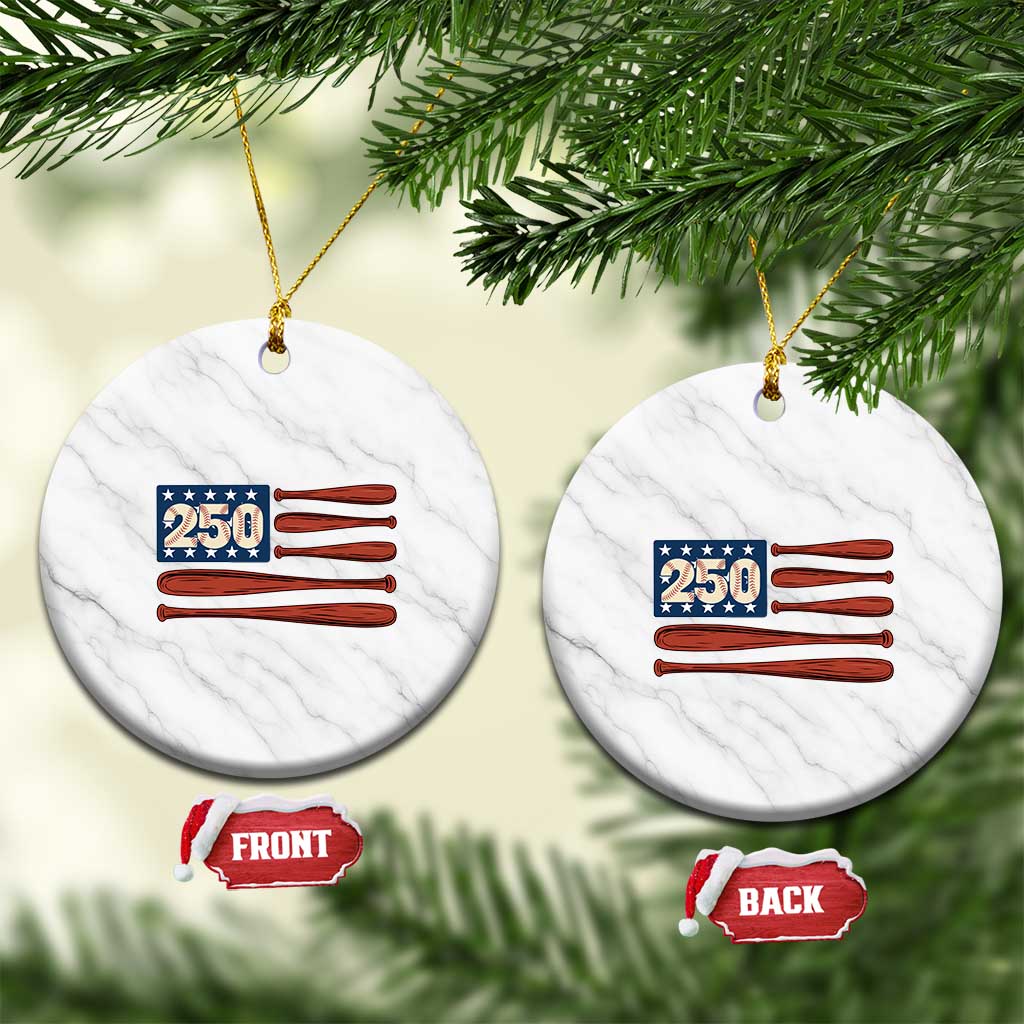 USA Flag Baseball Ceramic Ornament America 250th Anniversary Gift