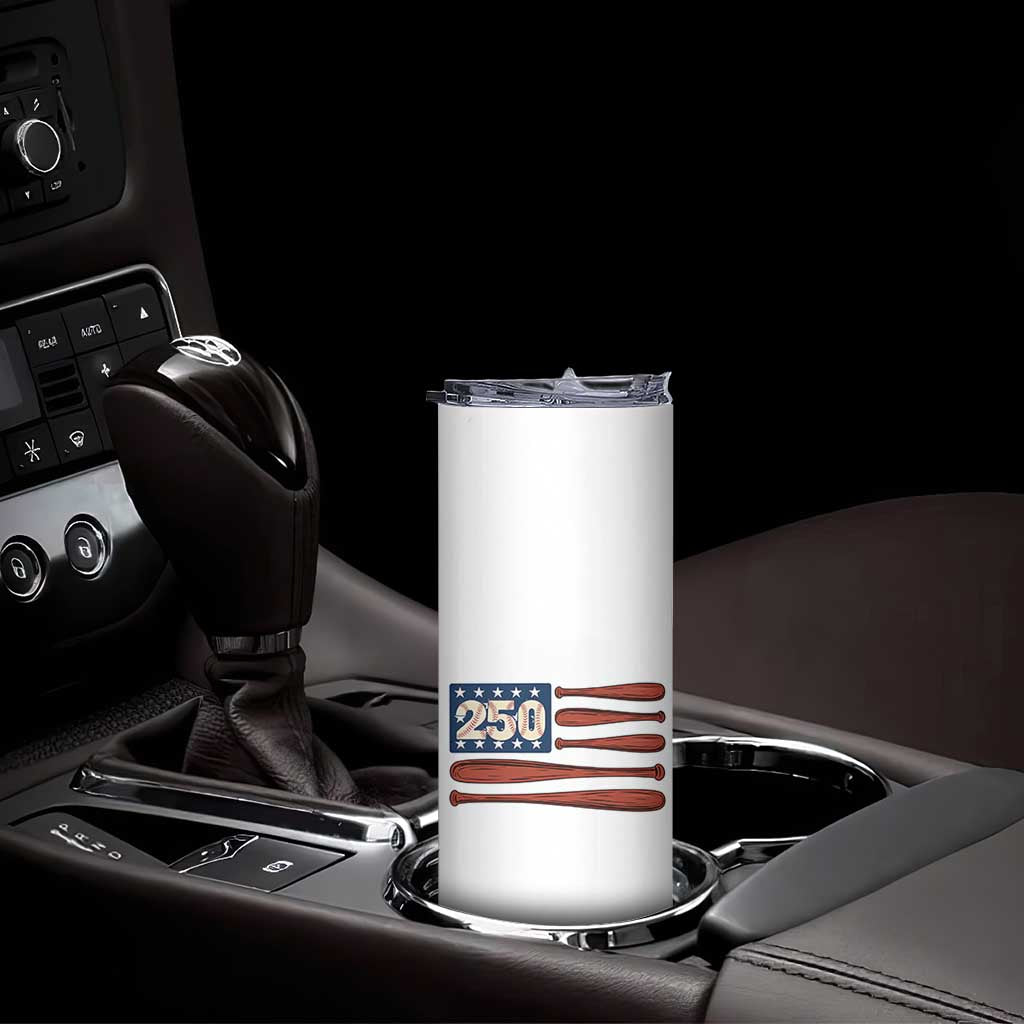 USA Flag Baseball Skinny Tumbler America 250th Anniversary Gift