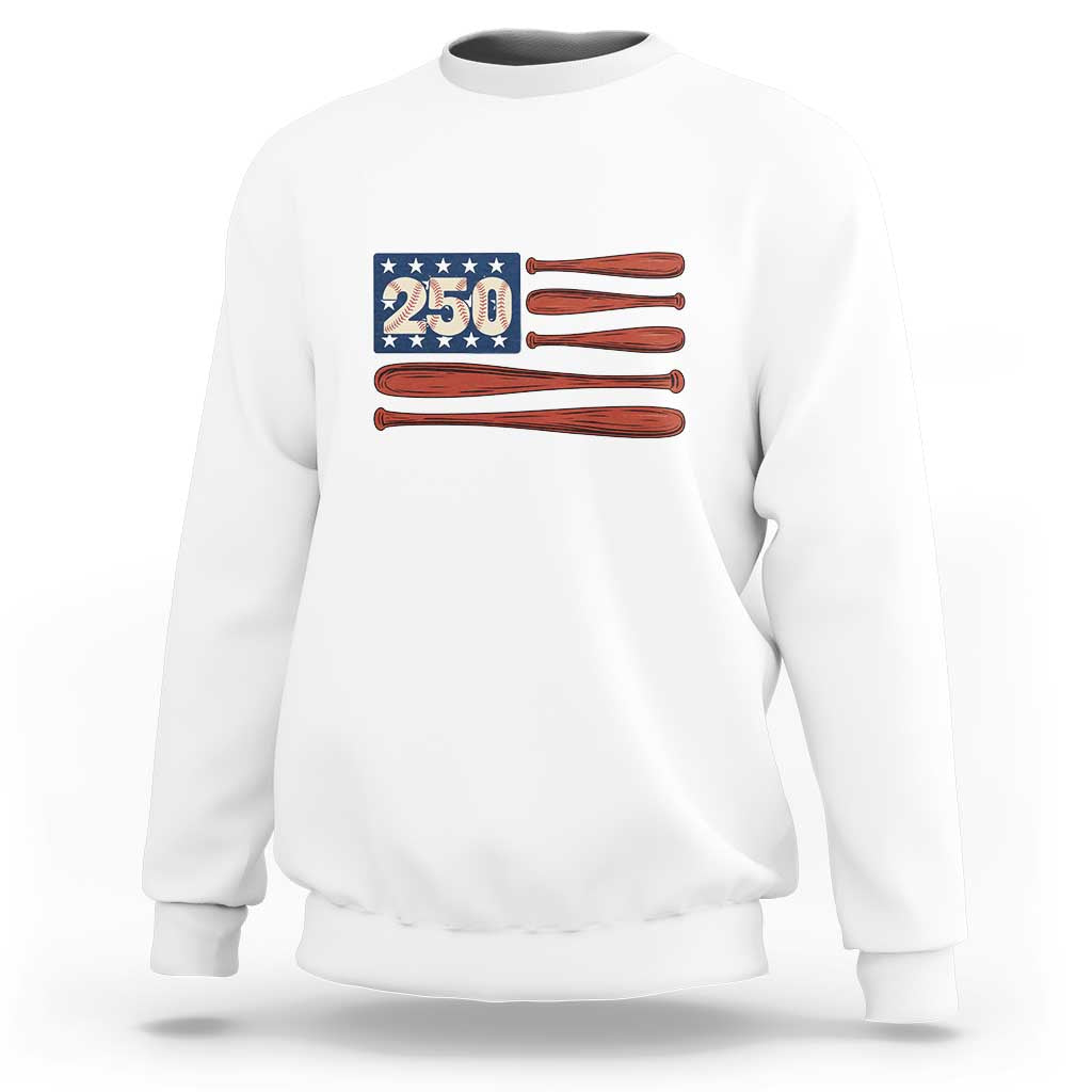 USA Flag Baseball Sweatshirt America 250th Anniversary Gift