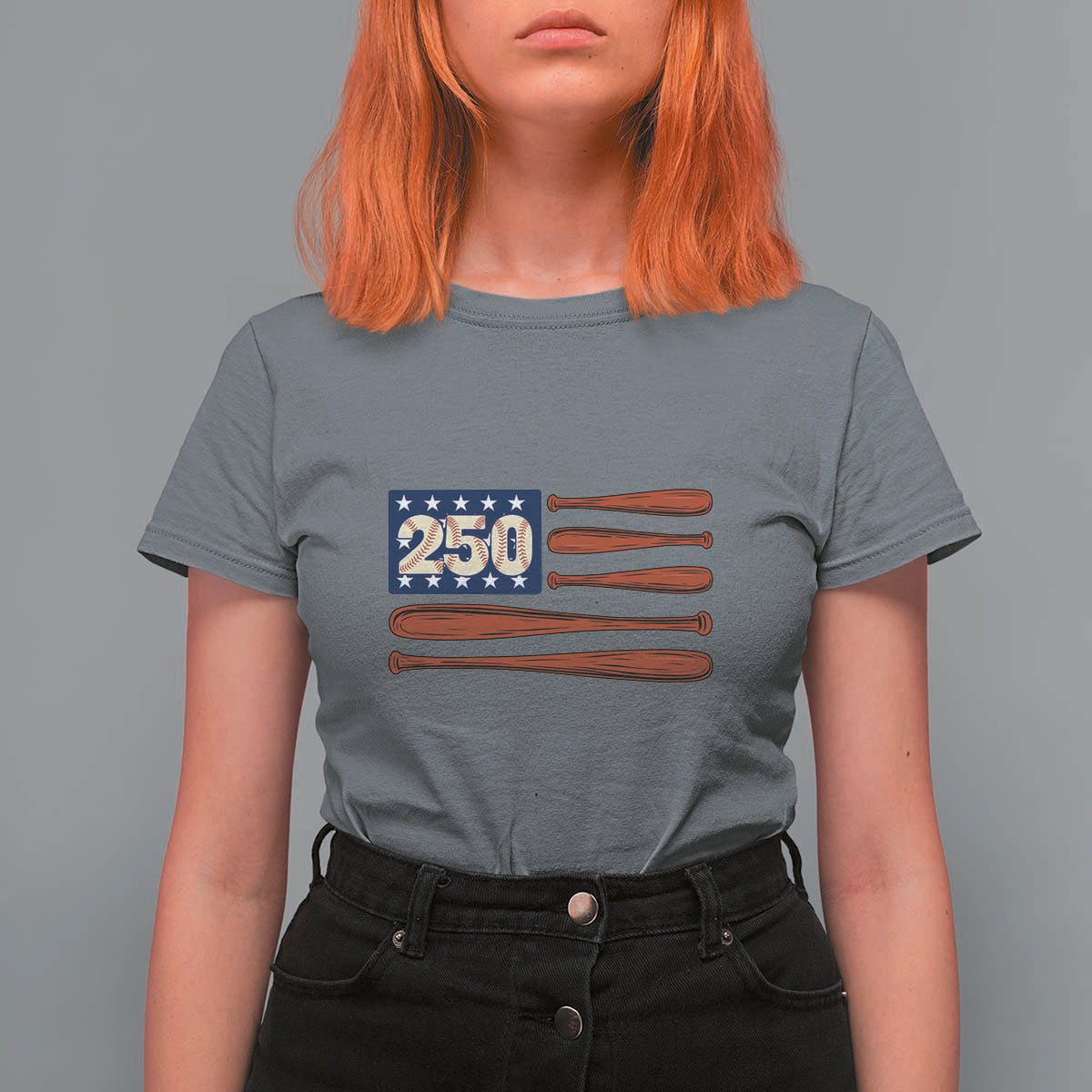 USA Flag Baseball T Shirt For Women America 250th Anniversary Gift