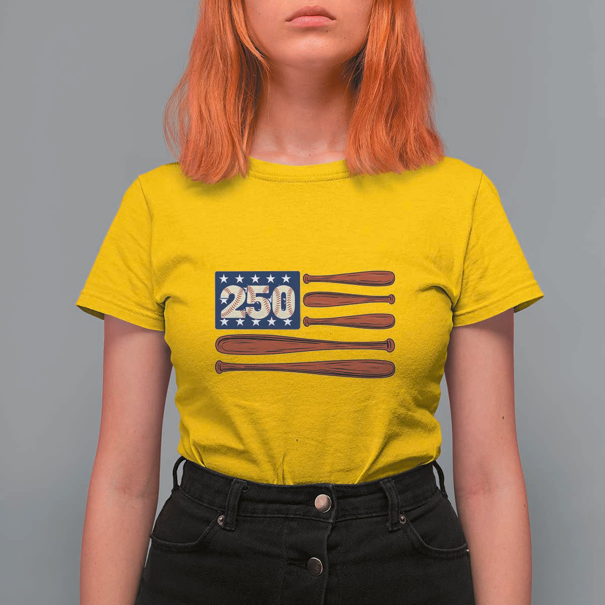 USA Flag Baseball T Shirt For Women America 250th Anniversary Gift