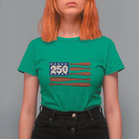 USA Flag Baseball T Shirt For Women America 250th Anniversary Gift