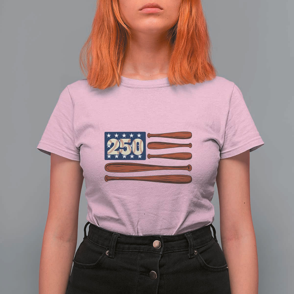 USA Flag Baseball T Shirt For Women America 250th Anniversary Gift