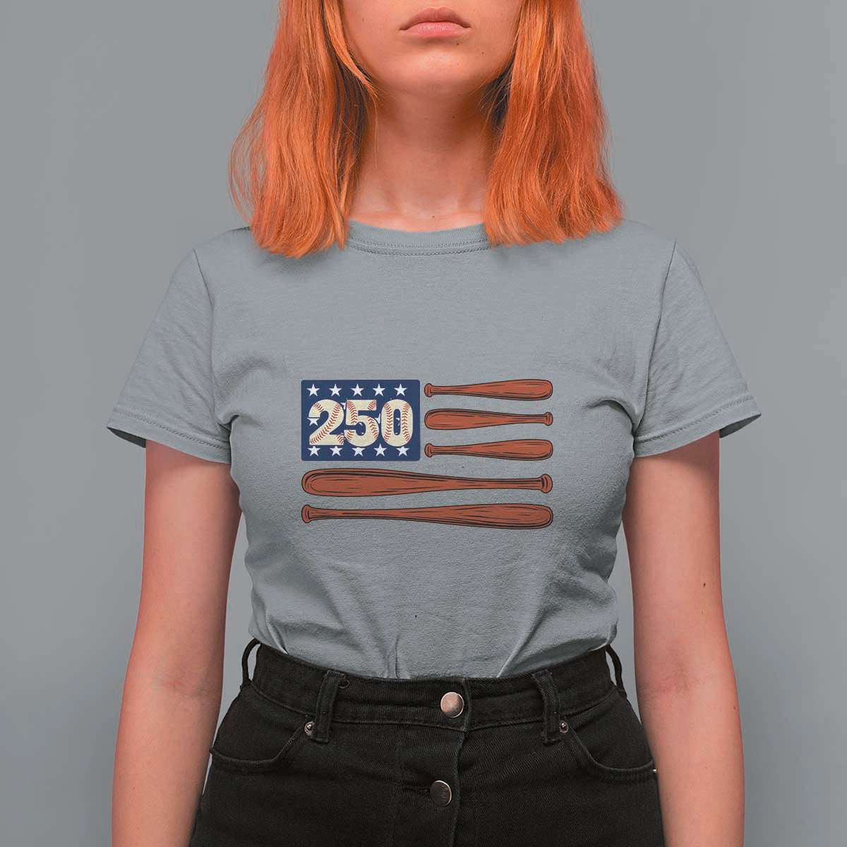 USA Flag Baseball T Shirt For Women America 250th Anniversary Gift