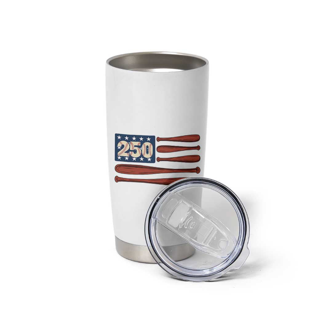 USA Flag Baseball Tumbler Cup America 250th Anniversary Gift