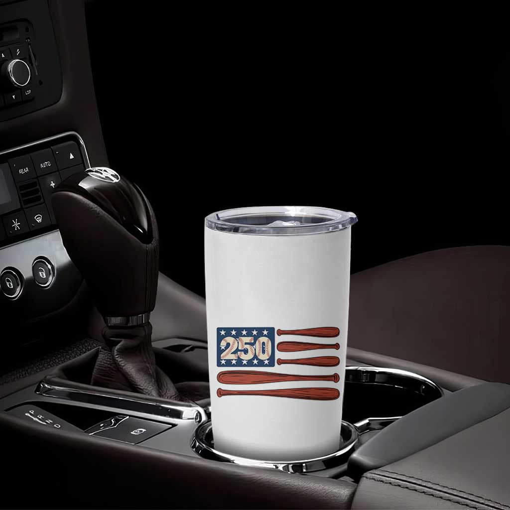 USA Flag Baseball Tumbler Cup America 250th Anniversary Gift
