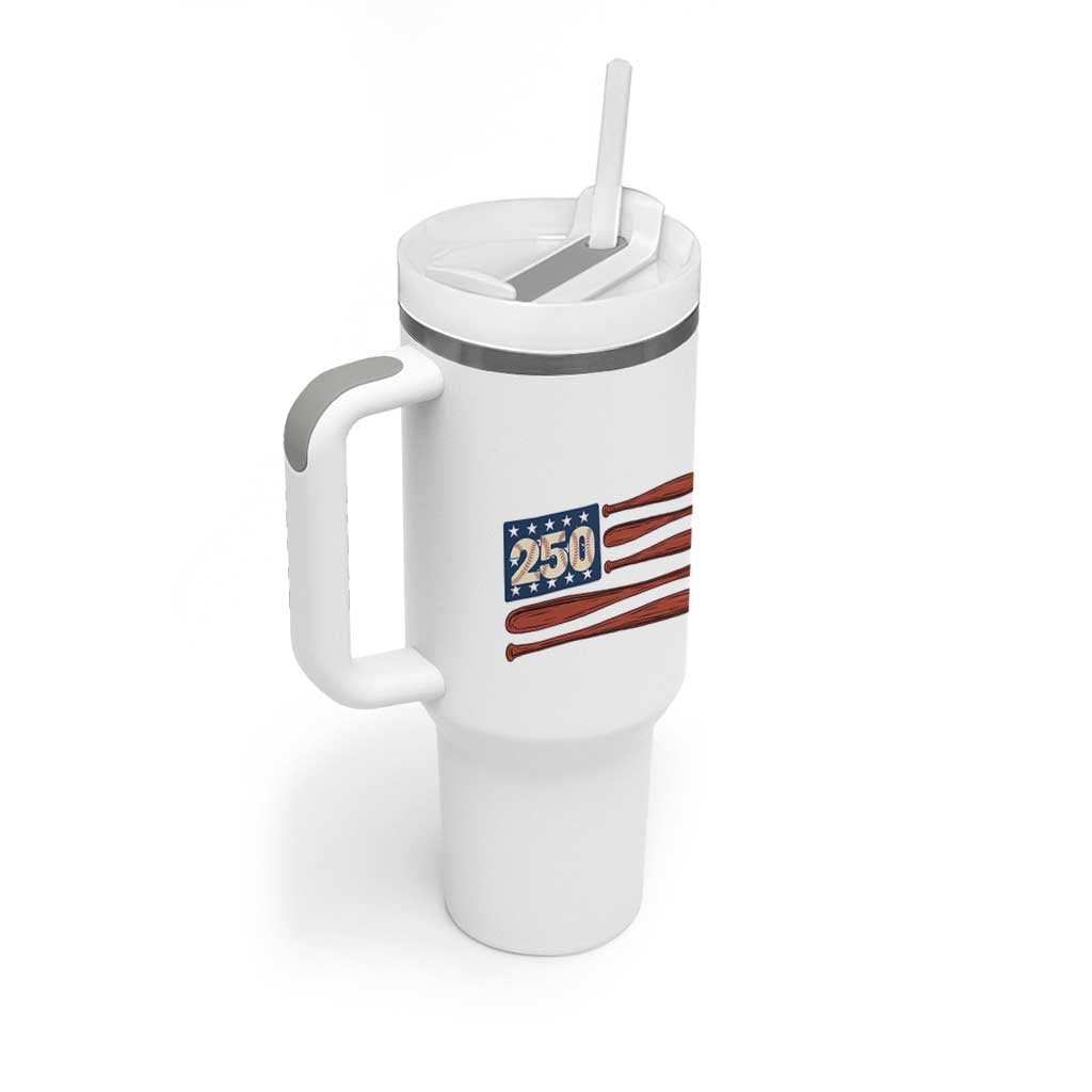 USA Flag Baseball Tumbler With Handle America 250th Anniversary Gift