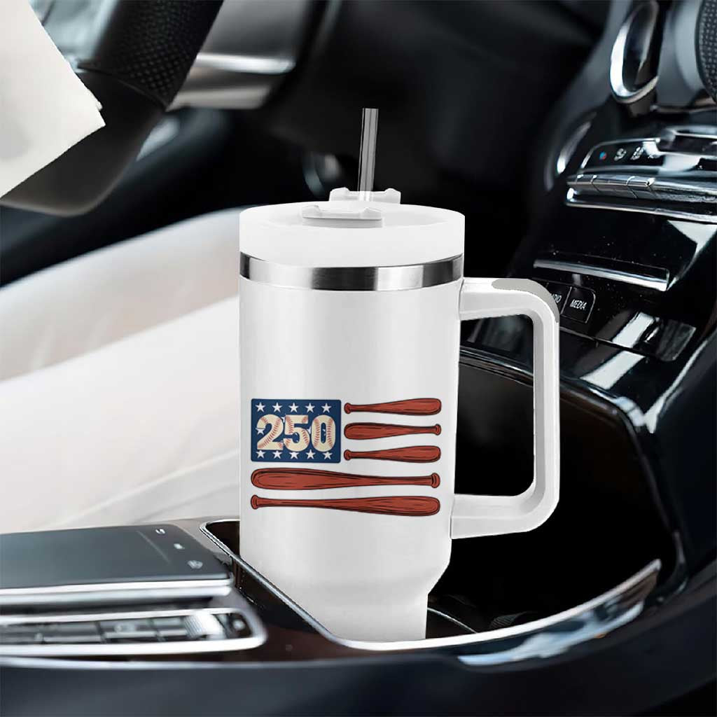 USA Flag Baseball Tumbler With Handle America 250th Anniversary Gift