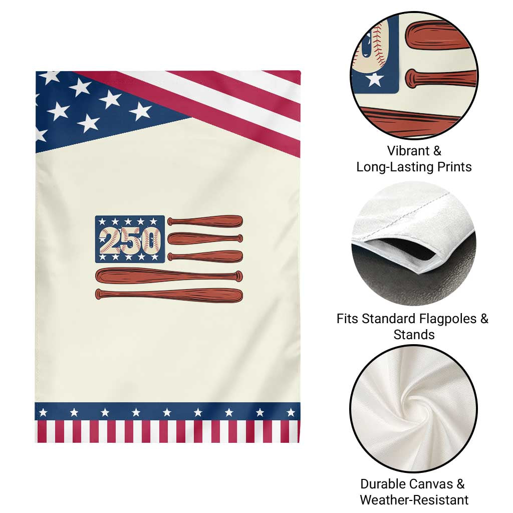 USA Flag Baseball Patriotic Garden Flag America 250th Anniversary Gift