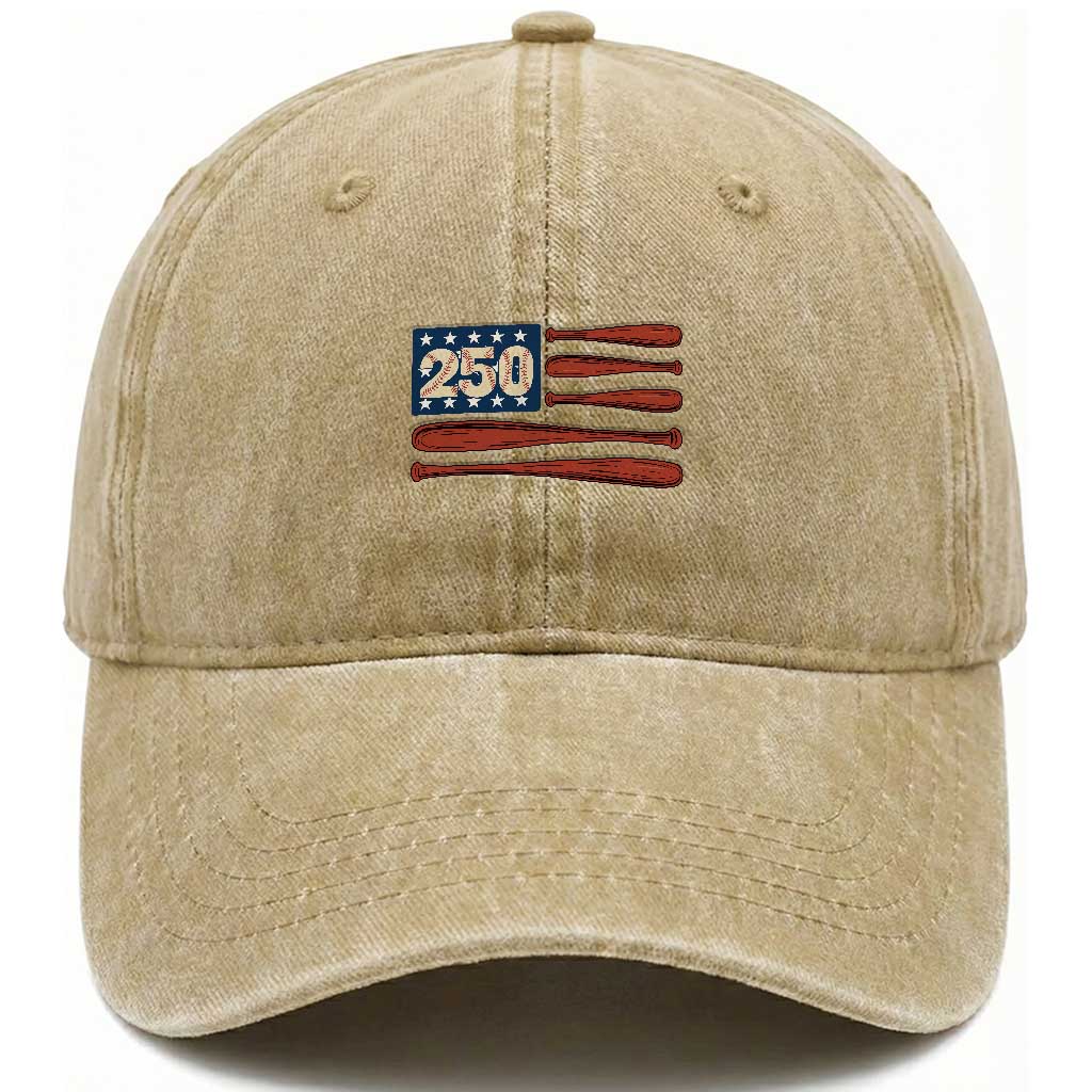 USA Flag Baseball Washed Cotton Baseball Cap America 250th Anniversary Gift