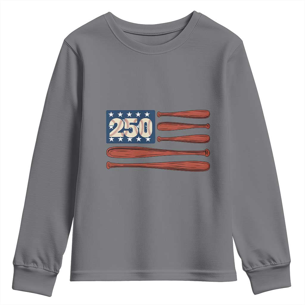 USA Flag Baseball Youth Sweatshirt America 250th Anniversary Gift