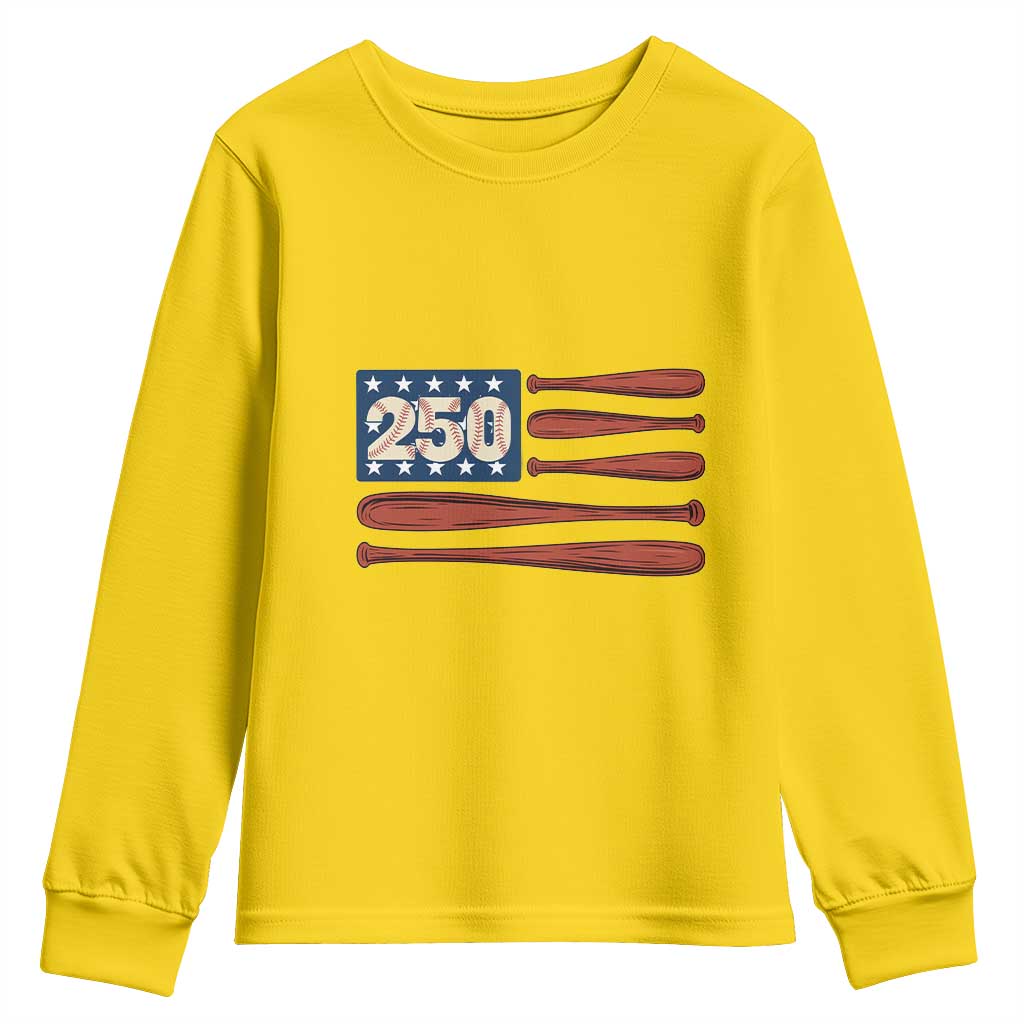 USA Flag Baseball Youth Sweatshirt America 250th Anniversary Gift