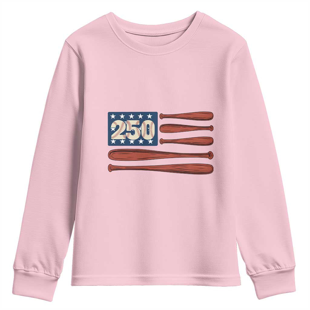 USA Flag Baseball Youth Sweatshirt America 250th Anniversary Gift