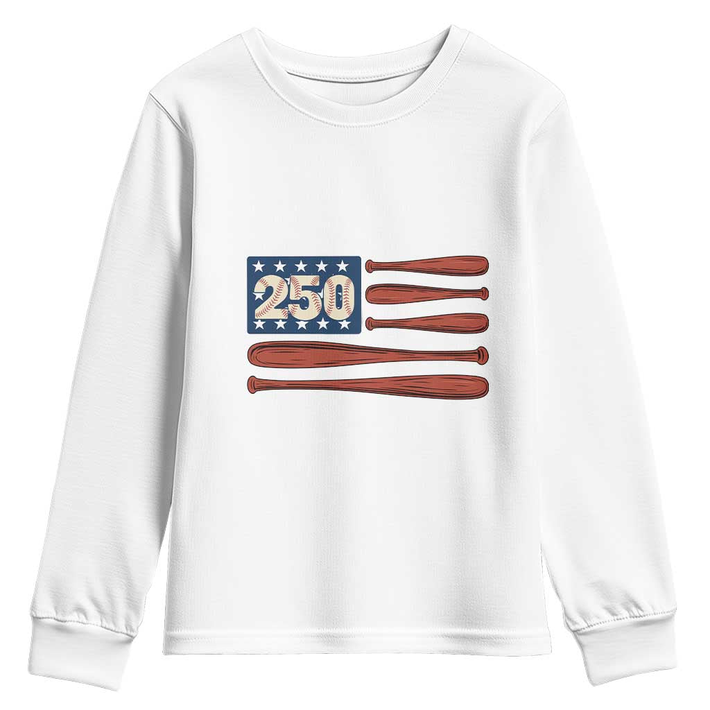 USA Flag Baseball Youth Sweatshirt America 250th Anniversary Gift