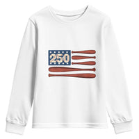 USA Flag Baseball Youth Sweatshirt America 250th Anniversary Gift