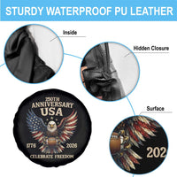 Patriotic Bald Eagle Football Spare Tire Cover America 250th Anniversary Gift