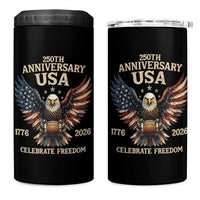 Patriotic Bald Eagle Football 4 in 1 Can Cooler Tumbler America 250th Anniversary Gift