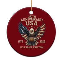 Patriotic Bald Eagle Football Ceramic Ornament America 250th Anniversary Gift
