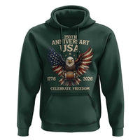 Patriotic Bald Eagle Football Hoodie America 250th Anniversary Gift