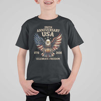 Patriotic Bald Eagle Football T Shirt For Kid America 250th Anniversary Gift