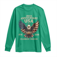 Patriotic Bald Eagle Football Long Sleeve Shirt America 250th Anniversary Gift