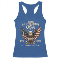 Patriotic Bald Eagle Football Racerback Tank Top America 250th Anniversary Gift