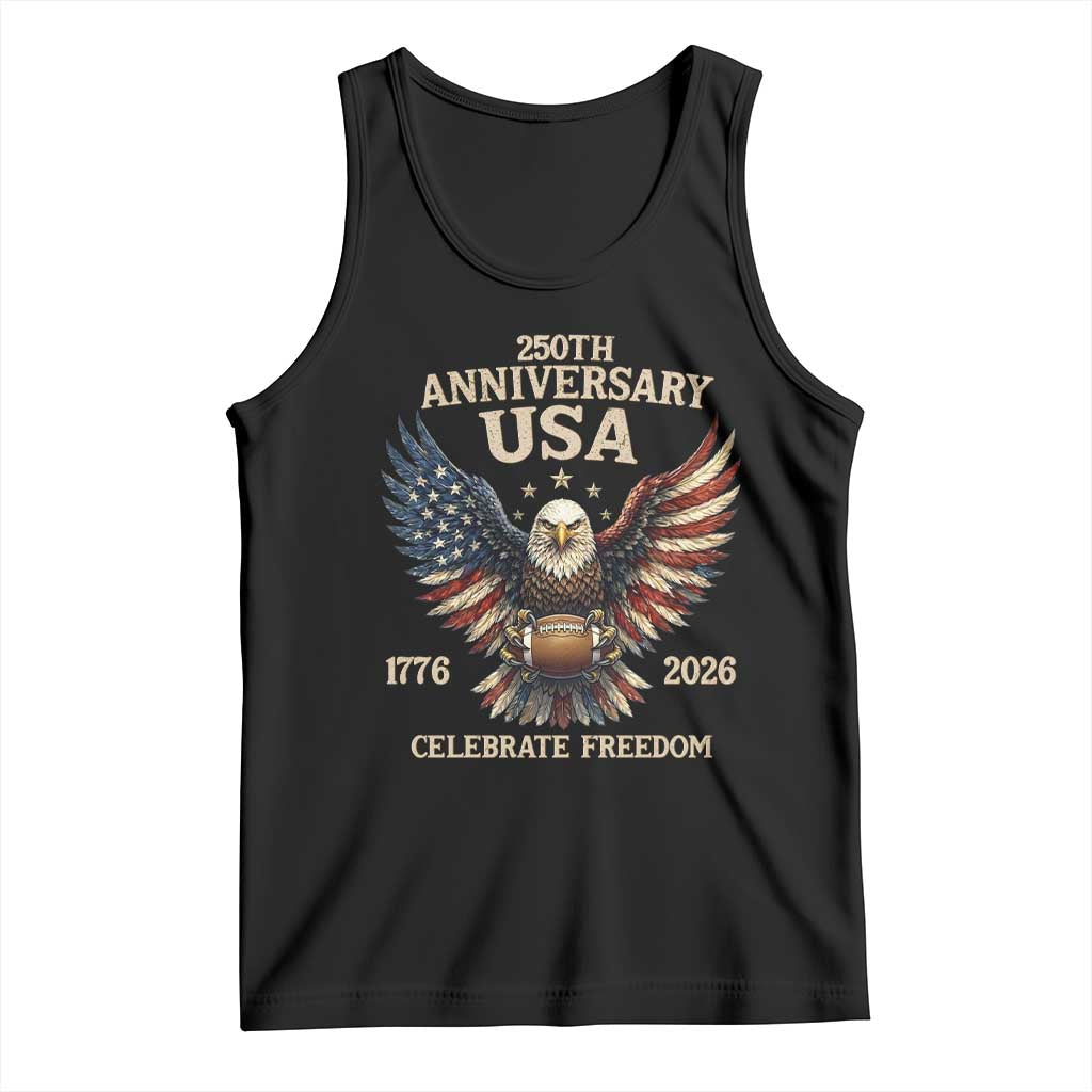 Patriotic Bald Eagle Football Tank Top America 250th Anniversary Gift