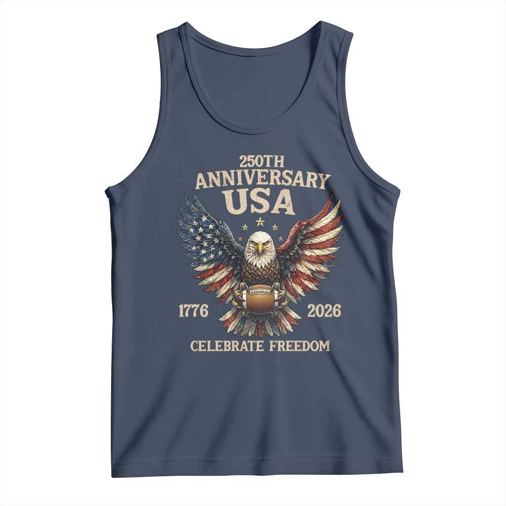 Patriotic Bald Eagle Football Tank Top America 250th Anniversary Gift