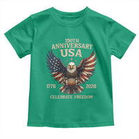 Patriotic Bald Eagle Football Toddler T Shirt America 250th Anniversary Gift