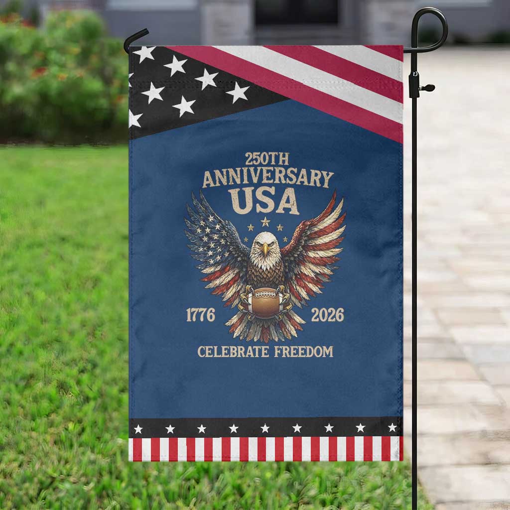 Bald Eagle Football Patriotic Garden Flag America 250th Anniversary Gift