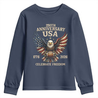 Patriotic Bald Eagle Football Youth Sweatshirt America 250th Anniversary Gift