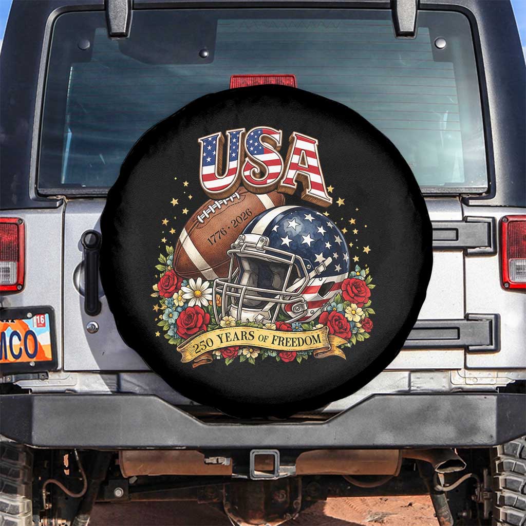 Patriotic Floral Baseball Spare Tire Cover USA 250th Anniversary Gift