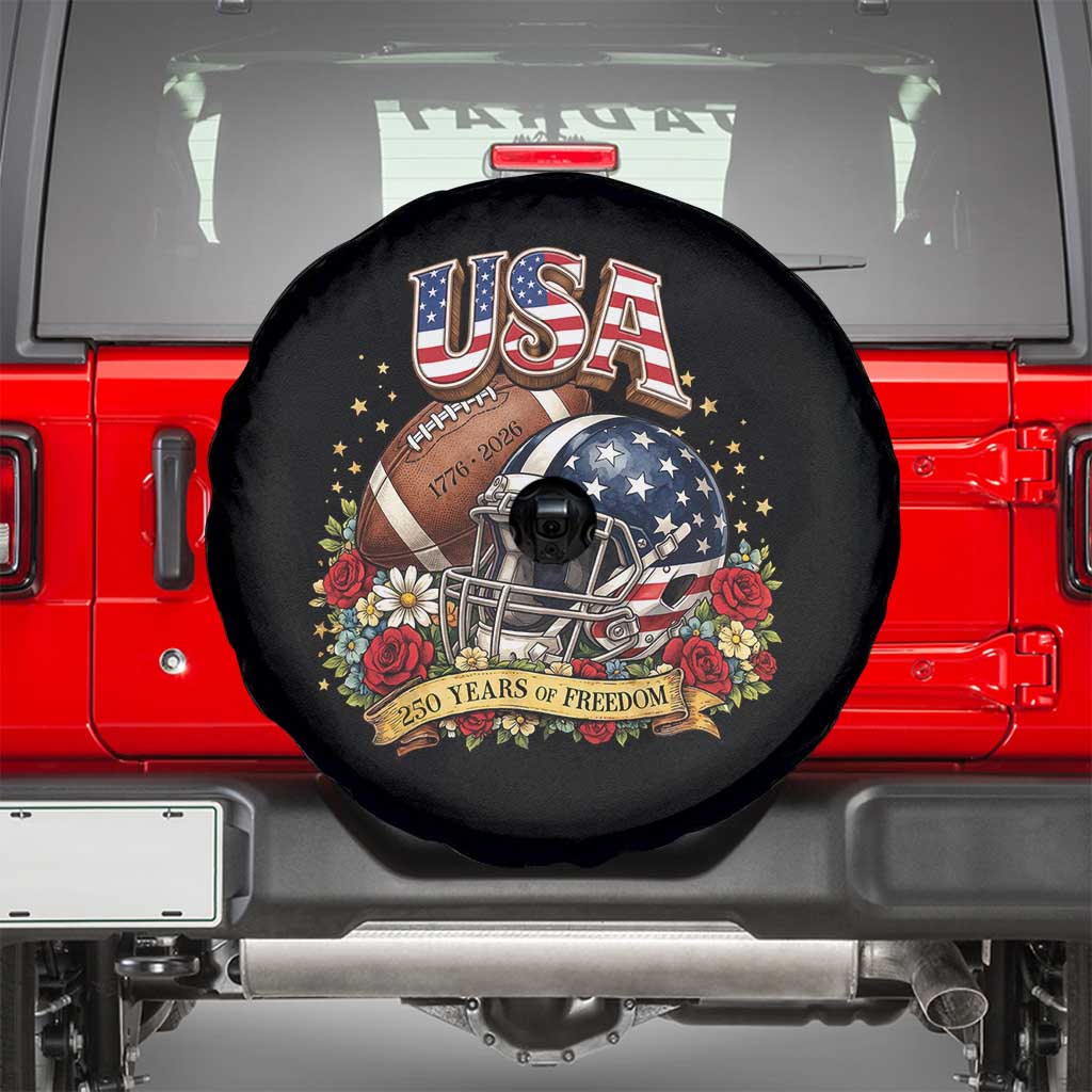 Patriotic Floral Baseball Spare Tire Cover USA 250th Anniversary Gift