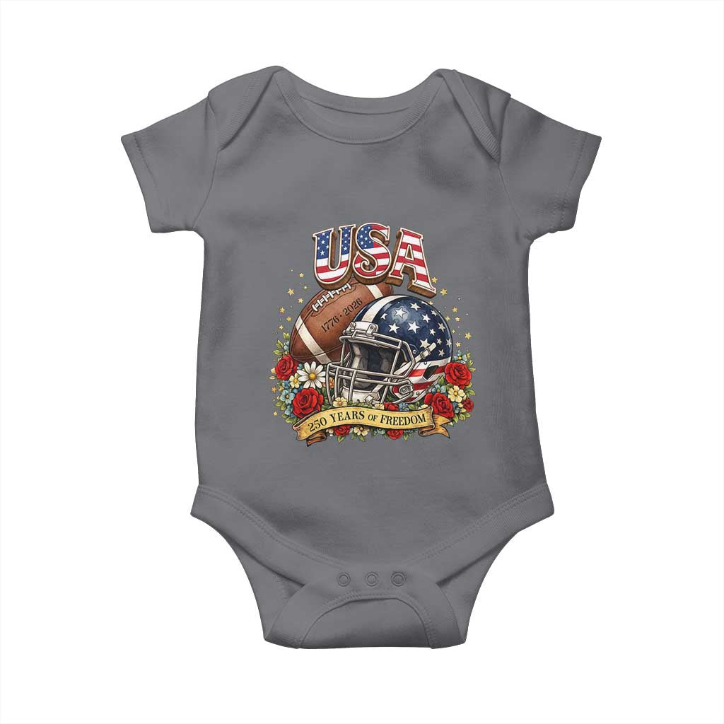 Patriotic Floral Baseball Baby Onesie USA 250th Anniversary Gift