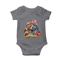 Patriotic Floral Baseball Baby Onesie USA 250th Anniversary Gift
