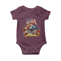Patriotic Floral Baseball Baby Onesie USA 250th Anniversary Gift