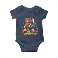 Patriotic Floral Baseball Baby Onesie USA 250th Anniversary Gift